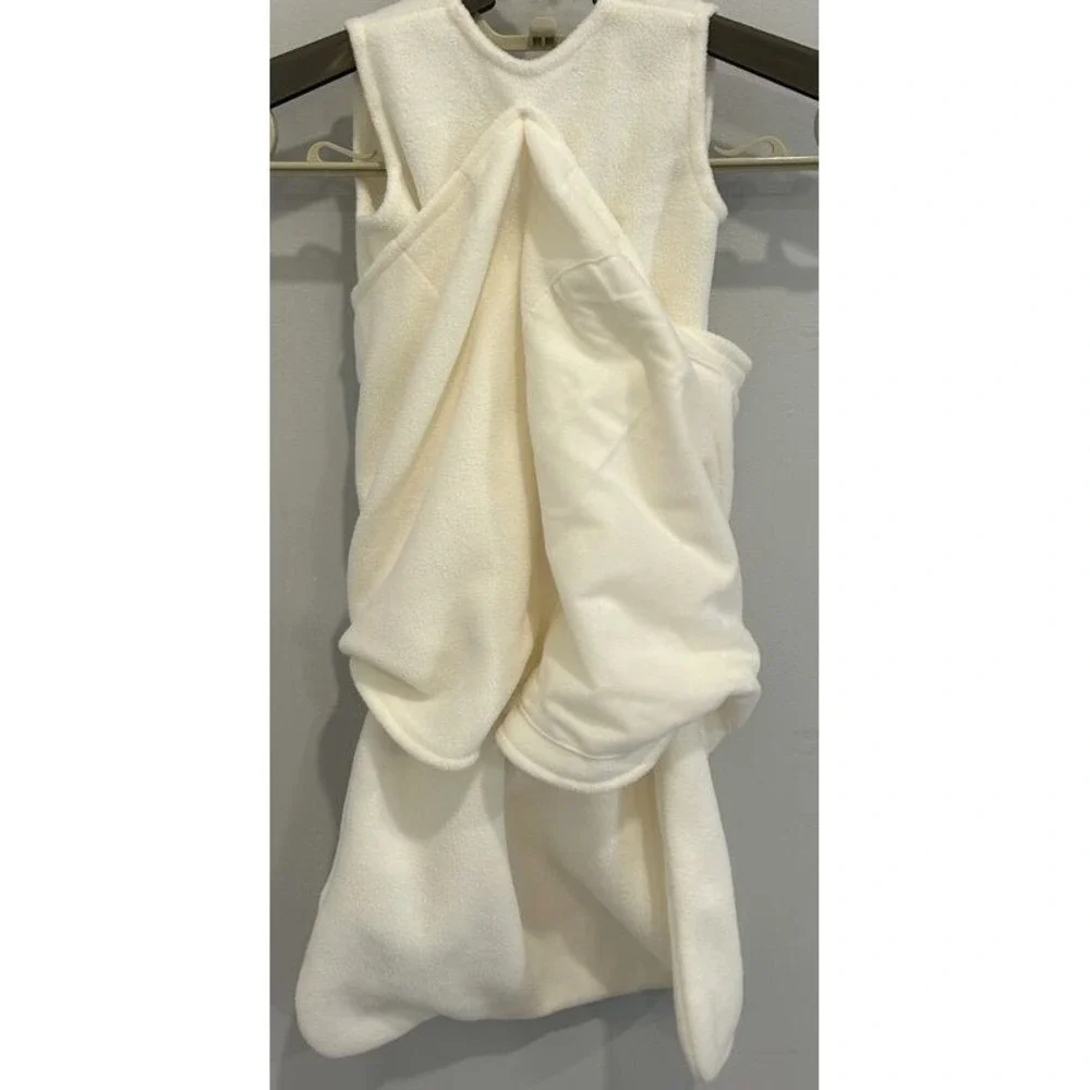 Halo Sleepsack Swaddle Fleece Gray Cream 3-6 Months Adjustable Wearable Blanket